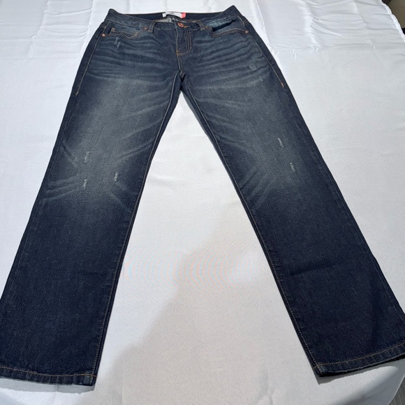 CAbi Malibu Jeans Size 2 Medium Wash Distressed Straight Leg Denim - Picture 2 of 5